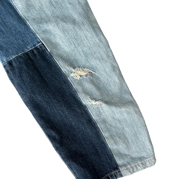 7‎ for all mankind patchwork denim distressed straight leg jeans - Picture 9 of 16